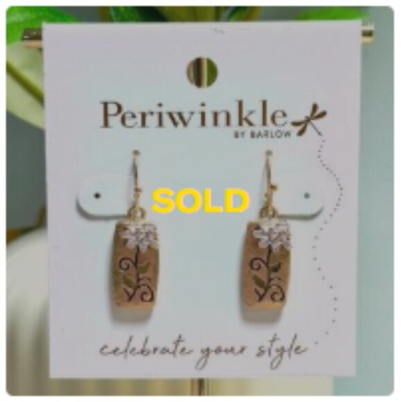 Periwinkle by Barlow Jewelry - [SOLD] Periwinkle by Barlow Gold and Silver Rectangular Earrings